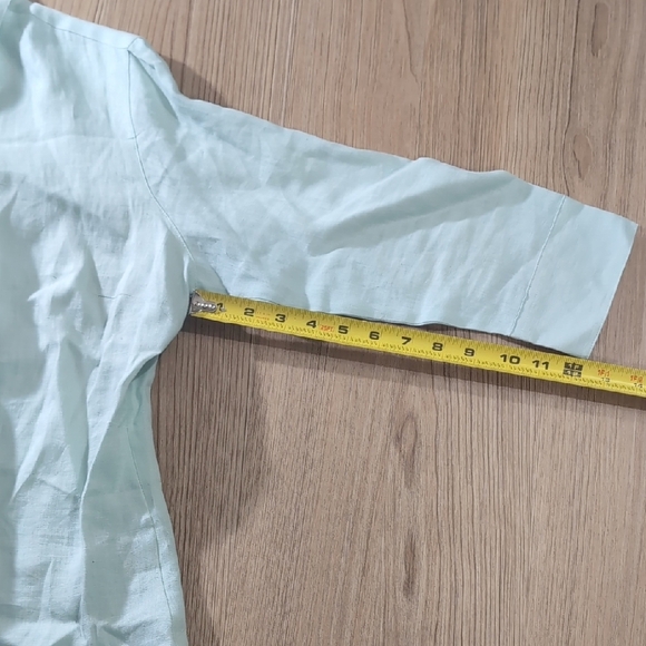 L.L. Bean Mint Green Linen Shirt - Picture 6 of 6